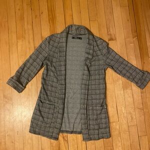 Source Unknown Gray Plaid Blazer